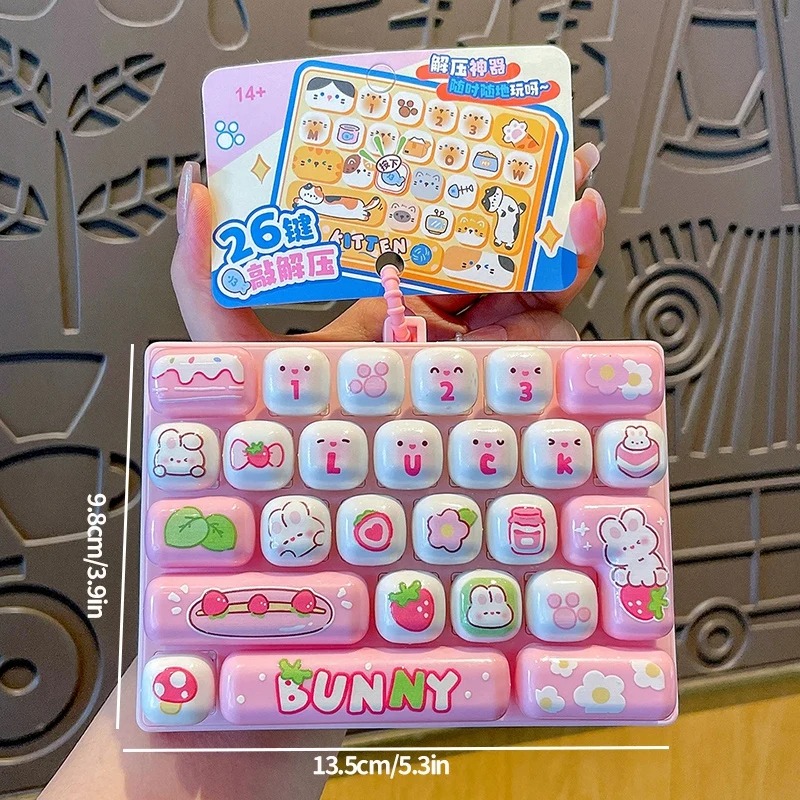 Phone Accessories Charms - 26-Grid Anti-Stress Toetsenbord Keycap Clicker met