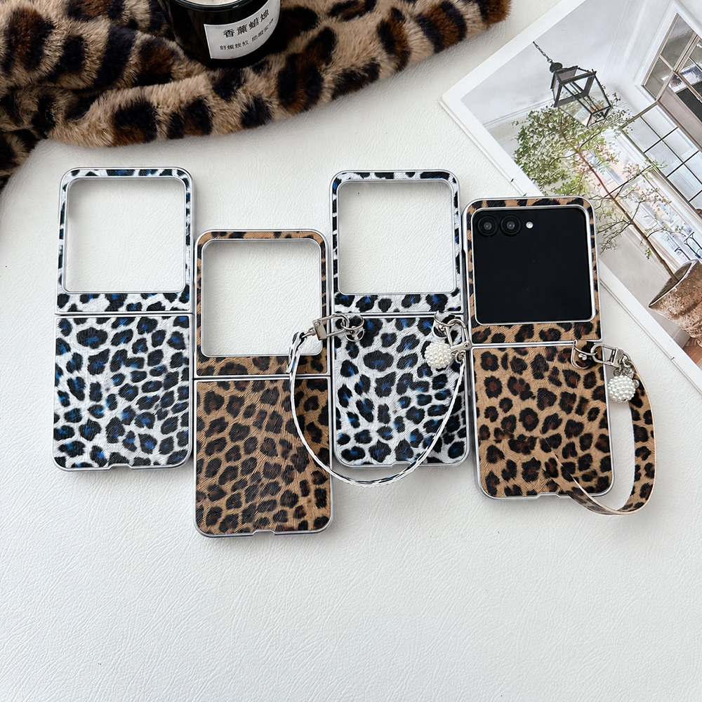 Phone Accessories Charms - Luipaardprint Opvouwbare Flip Telefoonhoes Voor Motorola