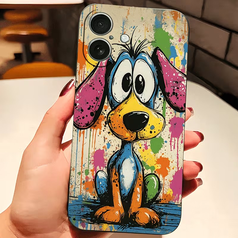 Phone Accessories Kiosk - Graffiti gekleurde puppy TPU telefoonhoesje voor