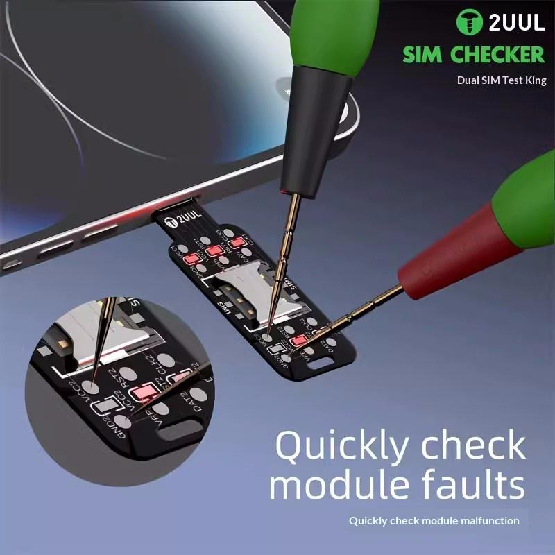 Sim Card Tool - 2UUL Dual SIM-kaartchecker LED-lampje Snelle detectie
