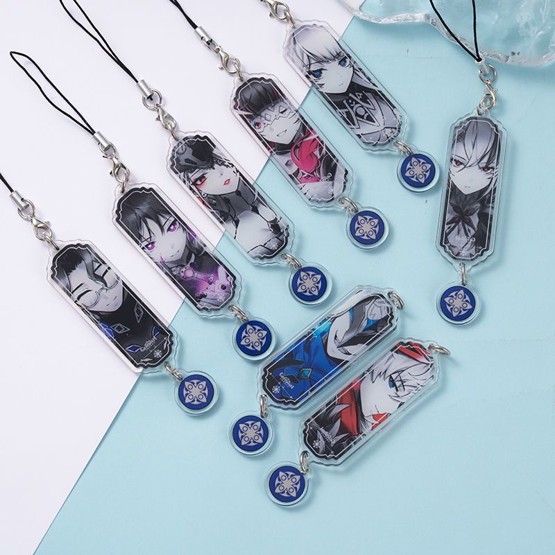 Phone Accessories Charms - 8pcs Anime Sleutelhanger Genshin Impact Fatui