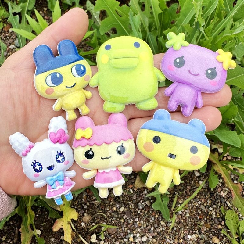 Phone Accessories Beads - 45mm Cartoon Tamagotchi dubbelzijdig bedrukte holle