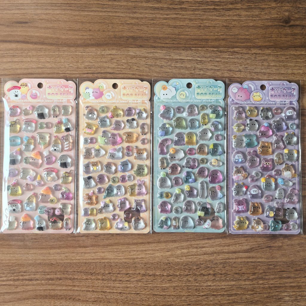 Phone Accessories Store - 4 stuks schattige transparante pop-sealstickers -