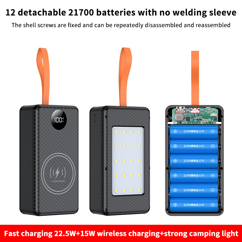 Led Flash Case - 【C】12*21700 Batterijhouder 10W 22.5W Snel opladen