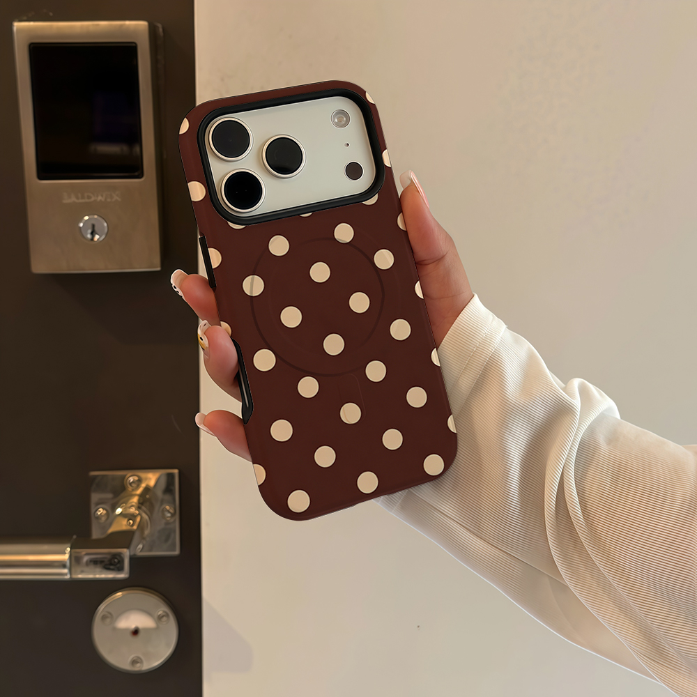 Bruin beige polkadot telefoonh - Phone Accessories Magnetic recensie en prijs
