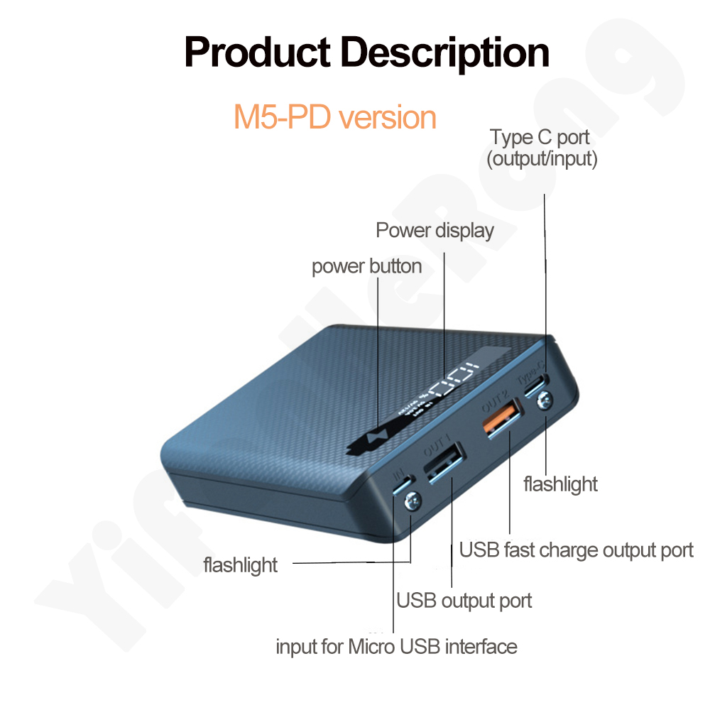 DIY Power Bank Case 5*18650 Ba - Led Flash Case recensie en prijs