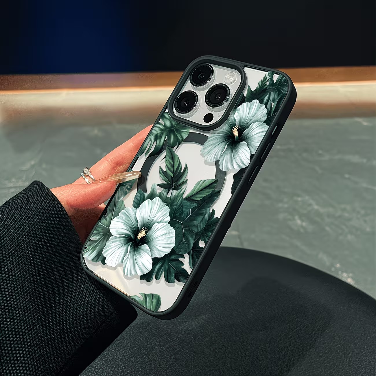 Groene bloemenprint telefoonho - Phone Accessories Magnetic recensie en prijs