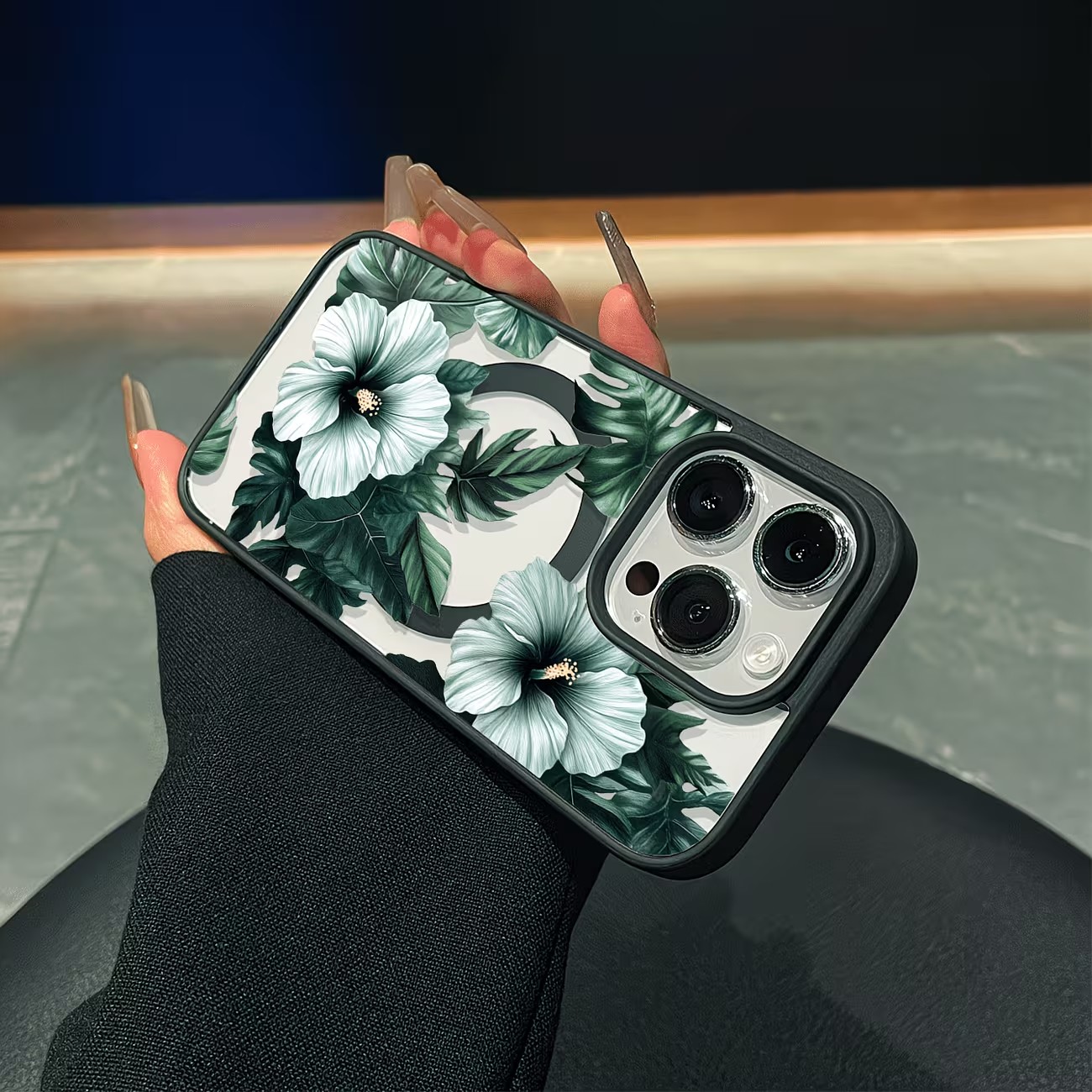 Groene bloemenprint telefoonho - Phone Accessories Magnetic recensie en prijs